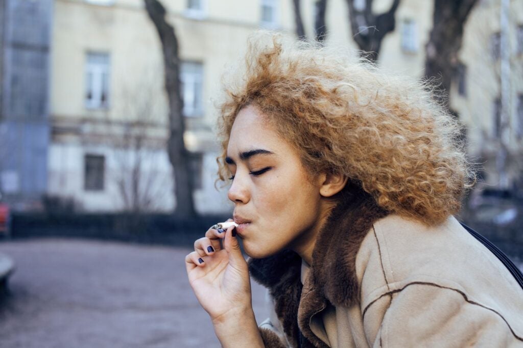 young girl smoking weed 
