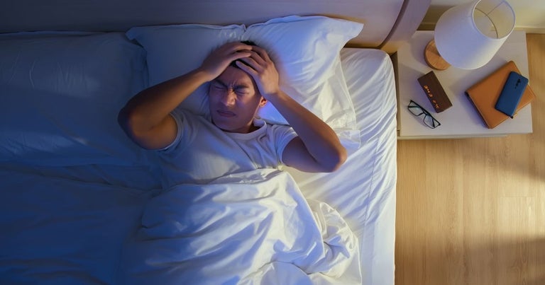 Man with insomnia - can not sleep