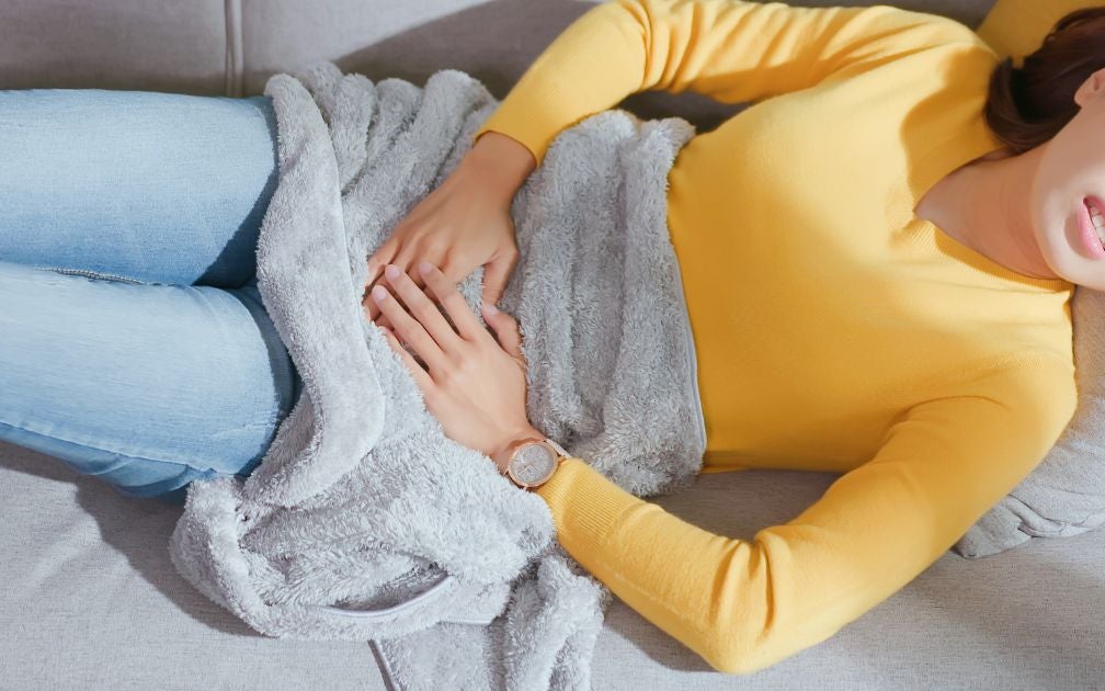 Woman with menstrual cramps