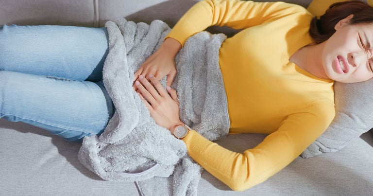 Woman with menstrual cramps