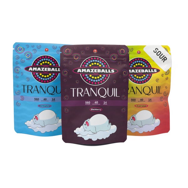 Amazeballs - Sour Tranquil Gummy Cubes (560mg)
