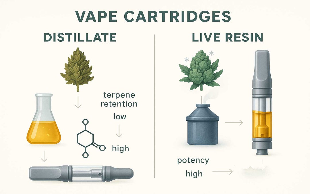 Distillate vs Live Resin Weed Carts – Understanding Flavour, Effects, and Value